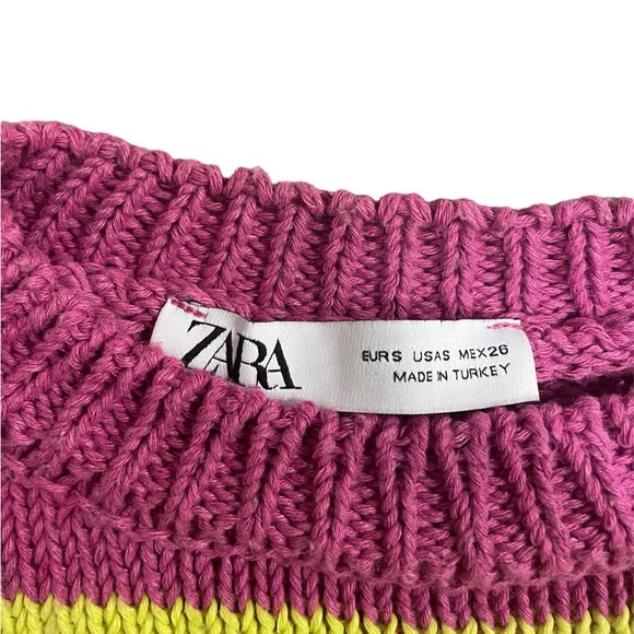 ZARA STRIPPED CROPPED SWEATER - Picture 6 of 7